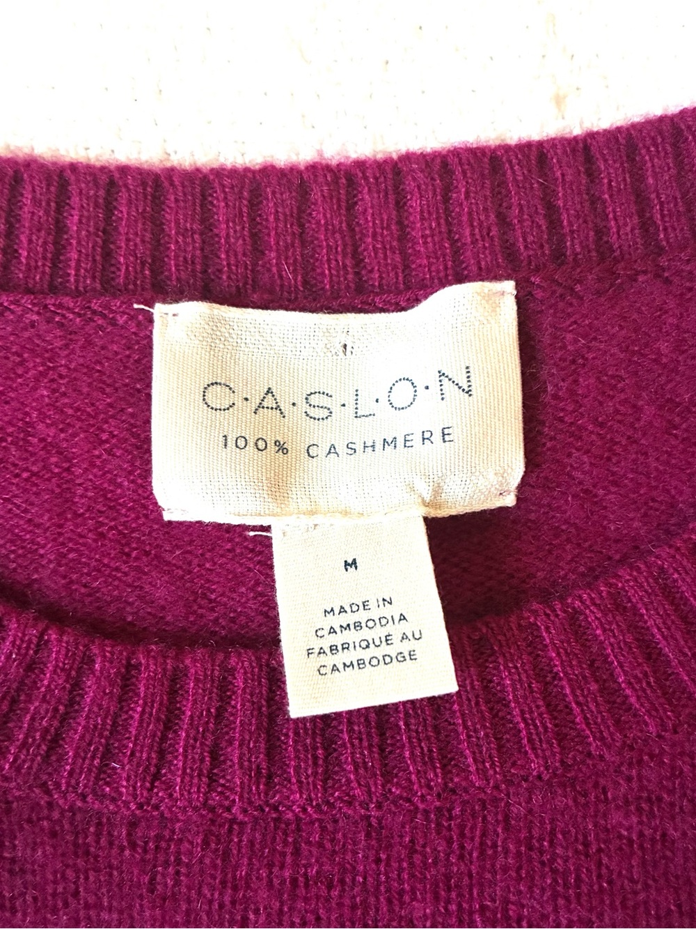 Caslon 100% Cashmere Women's Crewneck Sweater in Fuchsia - Picture 5 of 7